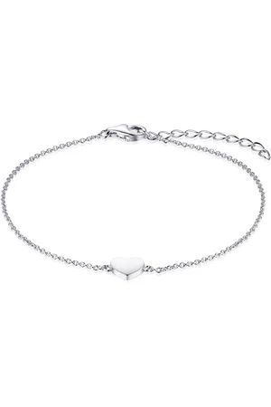 Jonline Schitterende Zilveren Armband met Hart 20 cm. | Schakelarmband |