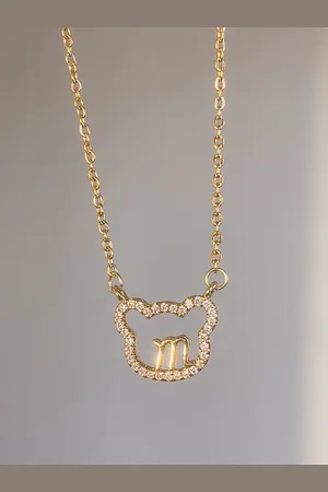 Fashion Jewelry |Dames Ketting|Valentijns cadeau| gift|verrassing|Beer|letter M