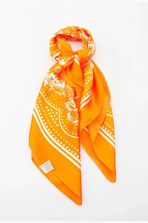 Merkloos Dames neksjaal Fenja paisleymotief wit 70x70