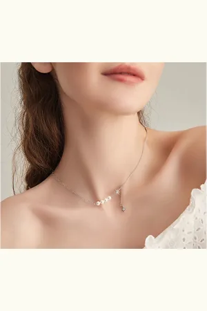 Fashion Jewelry |Dames Ketting|Valentijns cadeau| gift|verrassing|Zespuntige ster|parel