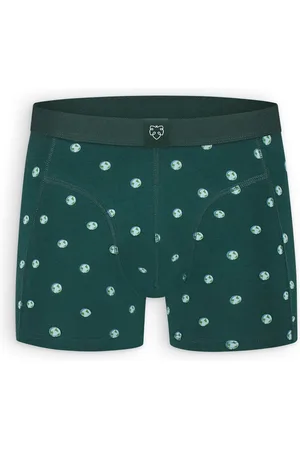 A-dam Dotted Earth - Boxershort - Biologisch Katoen - Onderbroek - Ondergoed - Heren - Volwassenen - Groen - S