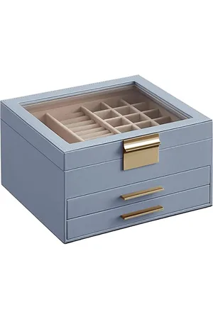 Merkloos Reissieradendoos voor dames - Horlogedoos - Sieradendoos - Sieradenhouders - Draagbare Sieradenorganizer - Case voor kettingen, oorbellen, ringen - Laden sieradenopbergdoos /Juwelendoos