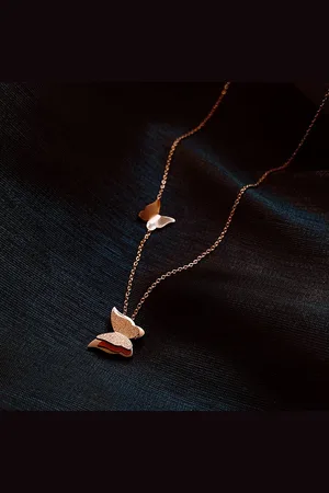 Fashion Jewelry |Dames Ketting|Valentijns cadeau| gift|verrassing|Vlinder|Rosegoud