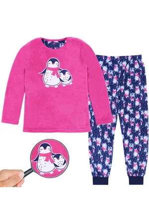 Produkt Warme, en marineblauwe kinderpyjama met pinguïnmotief