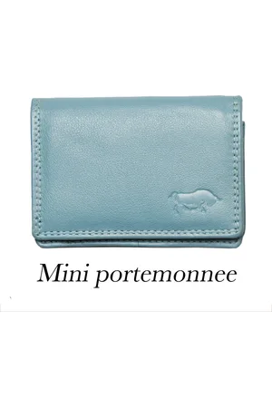 ARRIGO BELLO Dames Portemonnee Mini Lichtblauw Leer - Dames Portemonnee Lichtblauw Extra Klein
