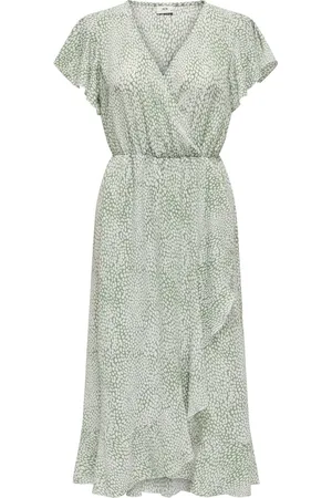 JDY PIPER S/S MIDI FLOUNCE DRESS WVN DIA Dames Jurk