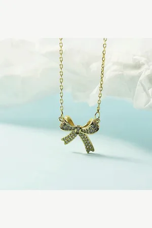 Fashion Jewelry |Dames Ketting|Valentijns cadeau| gift|verrassing|vlinderstrik|Diamant