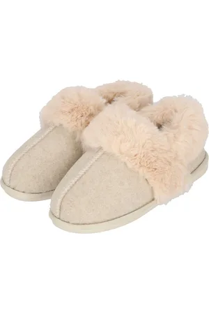 Apollo Dames Instap Pantoffel Vilt OffSloffen -White Sloffen