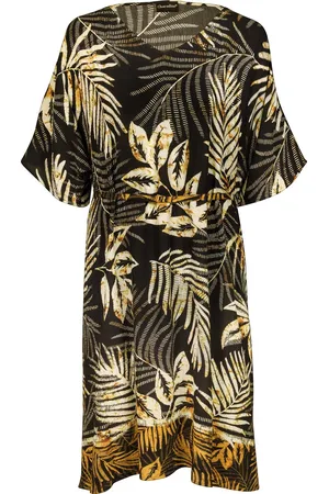 Charmline Seductive Leaves Caftan Black-Ivory M