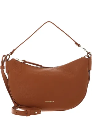 Coccinelle Leren Handtas Schoudertas C-Easy Handle Bag Lichtbruin