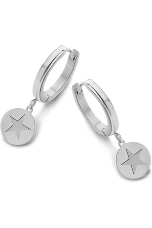 CO88 Sense 8CE 70126 Stalen oorringen met hanger - rond - ster - 15mm