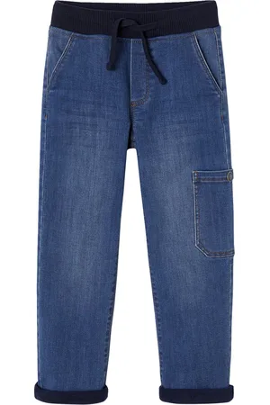 Vertbaudet Onverwoestbare, rechte jeans met fleecevoering jongen