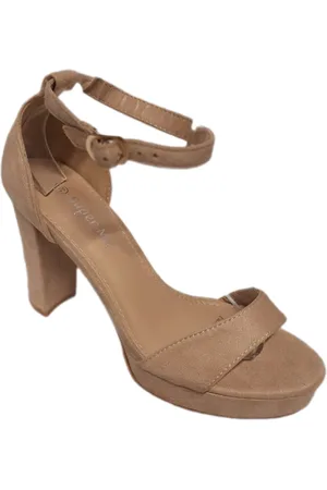 KAYLA OPEN PUMP-SUEDELOOK- -PLATEUZOOL-HAK 10CM-SIZE 41