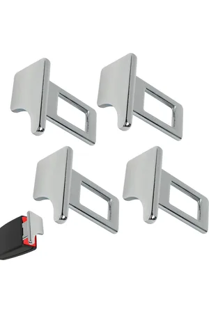 Merkloos Zwarte riemstoppers hoogwaardige riemslotclip - zinklegering - veiligheidsgordelclip - adapter voor voertuigmodellen - 4 stuks