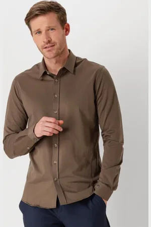 Cast Iron Long Sleeve Shirt Twill Jersey 2 Tone Overhemden Heren -