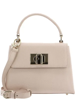 Furla Leren Handtas Avondtas 1927 Mini Top Handle Bag Beige