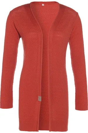 Knit Factory June Gebreid Dames Vest - Rood Zomervest - Cardigan - - 40/42