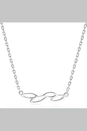Zilver En Ketting met bladeren - en Elegante Ketting met Blad Hanger - Echte Ketting met Hanger - 925 - en Dames Ketting - Amona Jewelry