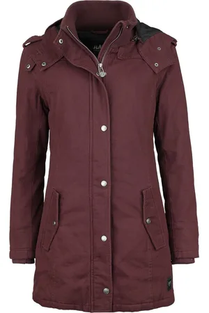 EMP Bordeauxkleurige winterjas met afneembare capuchon Vrouwen - L