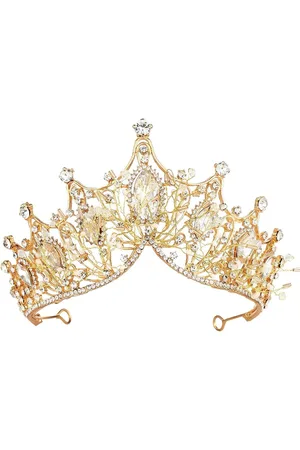 Merkloos Strass-kam bergkristallen prinses-tiara voor vrouwen - Kerstkostuum versierenlegering tiara - bruiloft cosplay Rhinestone Crown - Rose Goud