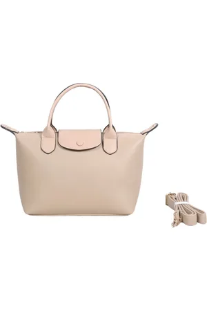 Merkloos Imitatie leren hand tas groot