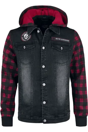 Rock Rebel Zwart-rood spijkerjack Mannen - M