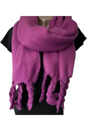 Merkloos Warme Dames Sjaal - Dikke Kwaliteit - Fuchsia - 190 x 45 cm (013112#)
