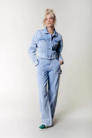 Colourful rebel Ornel Cropped Denim Jacket- XL