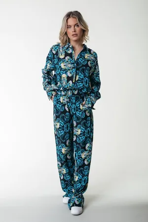 Colourful rebel Melody Digital Flower Straight Pants- M