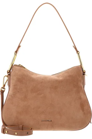 Coccinelle Leren Schoudertas Magie Suede Bim Shoulder Bag Lichtbruin