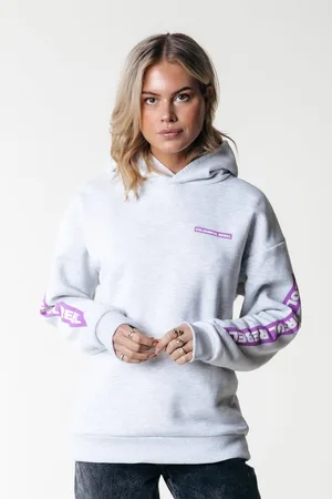 Colourful rebel Sleeve Logo Clean Hoodie- S