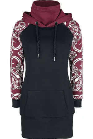EMP Zwarte jurk met capuchon en keltische ornamenten Vrouwen - S