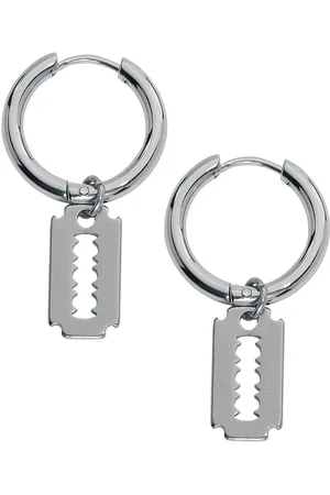 etNox Razor Blade Hoop oorbellen Oorbel Roestvrij staal - Gothic