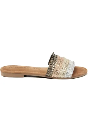 Lazamani Chloe Leren Dames Slippers Gold