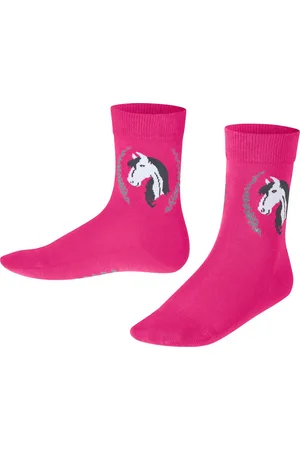 Falke Horse duurzaam katoen kindersokken meisjes jongens roze