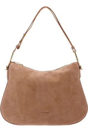 Coccinelle Leren Schoudertas Magie Suede Bim Shoulder Bag Lichtbruin