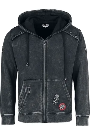 Rock Rebel Jack met capuchon en zachte stof in used look Mannen - M