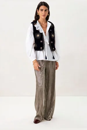 Sissy-Boy Donkerblauw gilet met embroidery
