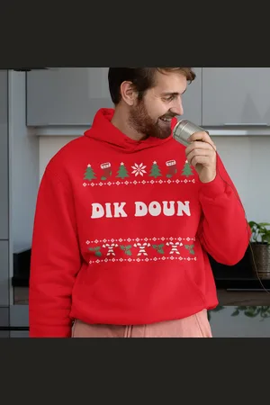 B and C Groningen Kerst Hoodie Dik Doun Candy Cane