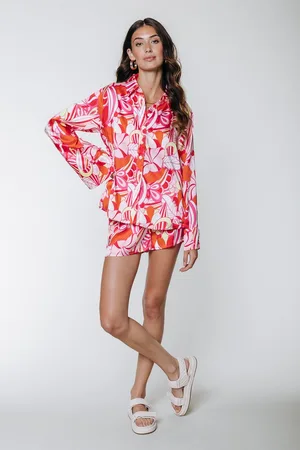 Colourful rebel Tia Big Flower Kimono Sleeve Blouse