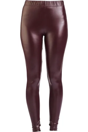 EMP Bordeauxrode legging in imitatieleer look Vrouwen - S