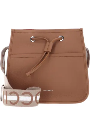 Coccinelle Leren Schoudertas Raquel Crossbody Bag Lichtbruin