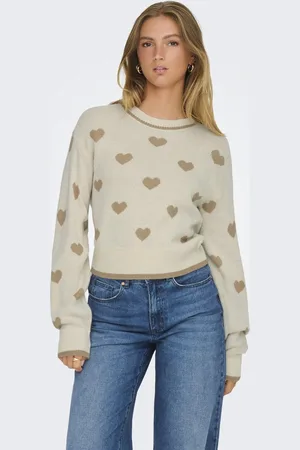 JDY Jacqueline de Yong Trui romance L/s Jacq. Pullover Knt N 15314768 Birch/w Humus He Dames