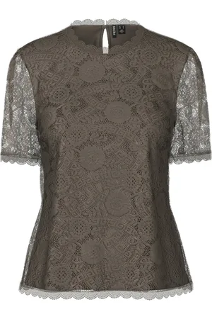 Pieces® PCOLLINE SS LACE TOP NOOS - Dames - T-shirts