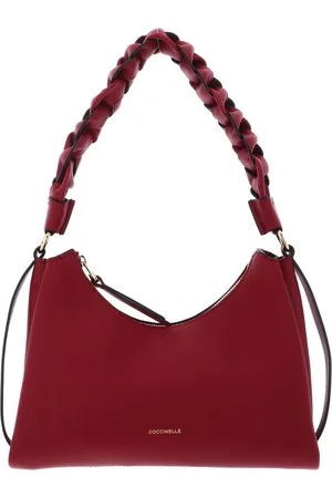 Coccinelle Leren Schoudertas Boheme Grana Double Shoulder Bag (rood)paars