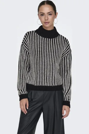 JDY Jacqueline de Yong Trui ally Life L/s Hn Struc Pullover 15328368 Black Dames