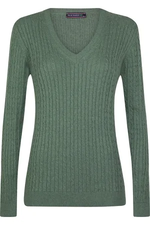 Felix Hardy V-Neck - V Trui - Kabeltrui - 100% Katoen Dames - L