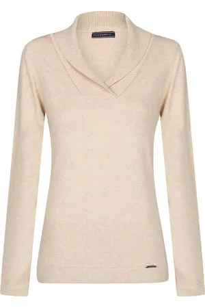 Felix Hardy Sjaalkraag Trui - Sweater %100 Katoen Dames - S