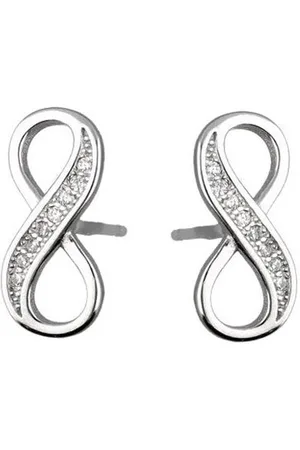 Zilver Dames oorbellen Infinity - oorbellen met Zirkonia - en Infinity Oorstekers - en Oneindigheid Oorstekers - Amona Jewelry