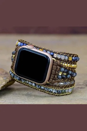 Merkloos Apple Watch Horlogebandje - Wikkelarmbandje - Bohemian - ibiza stijl - alle generaties